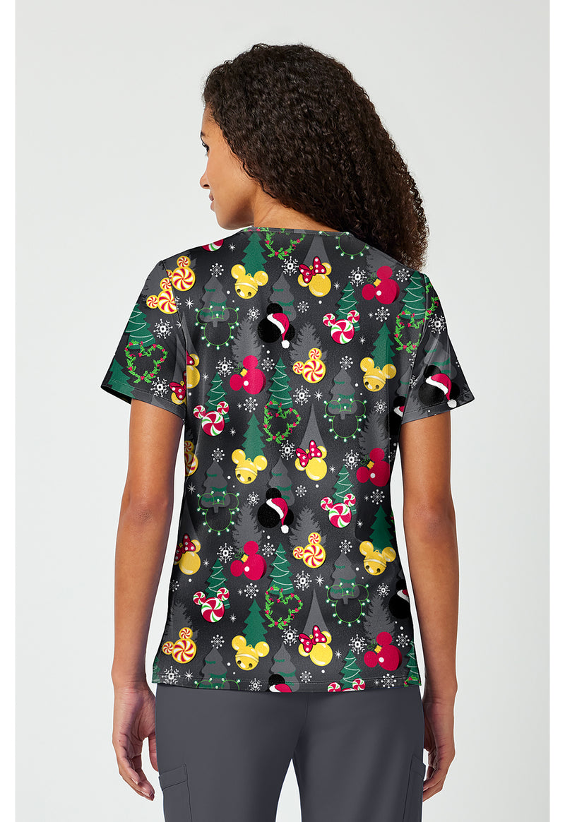 Mickey Jingle - Print V-Neck Top (Back)