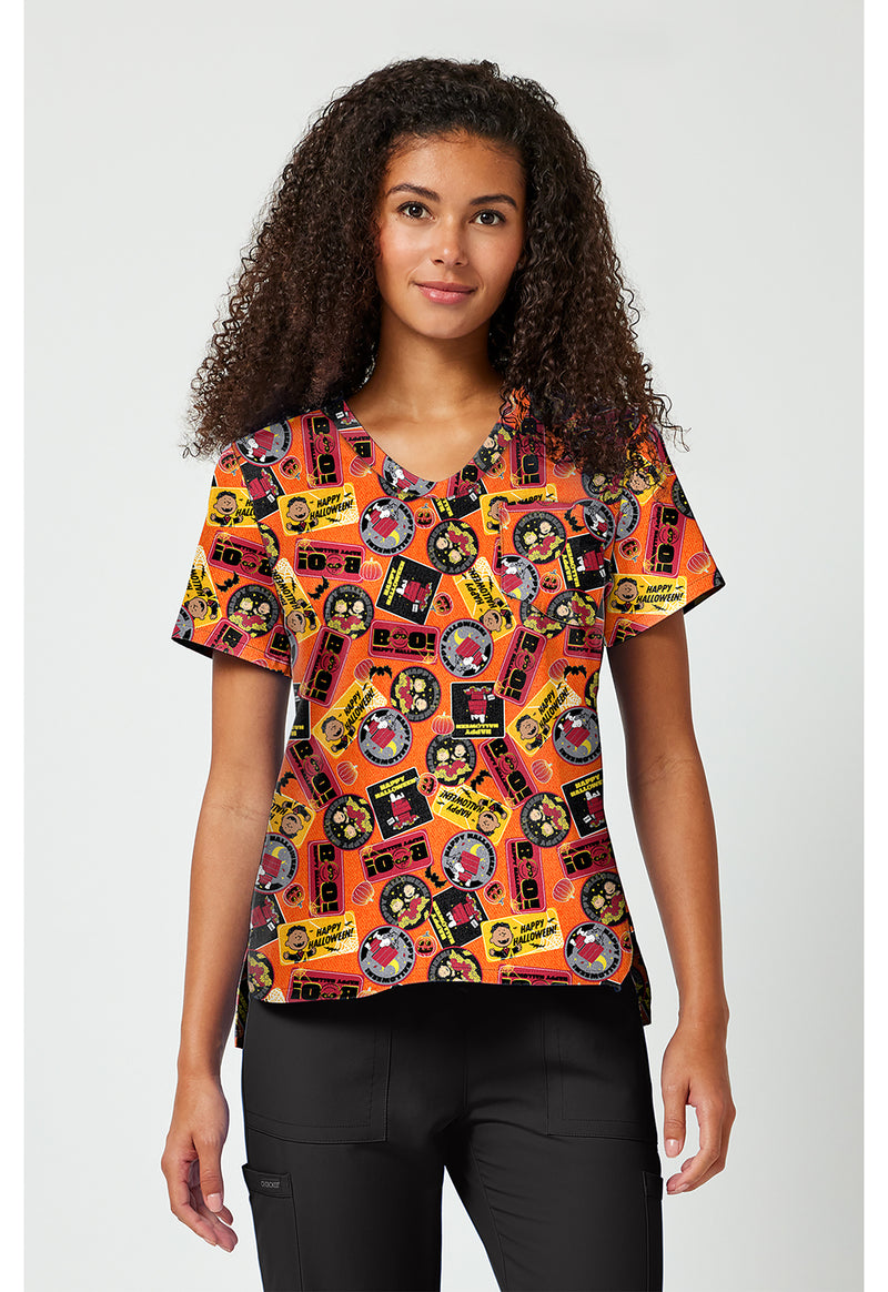 Pumpkin Patches - Print V-Neck Top