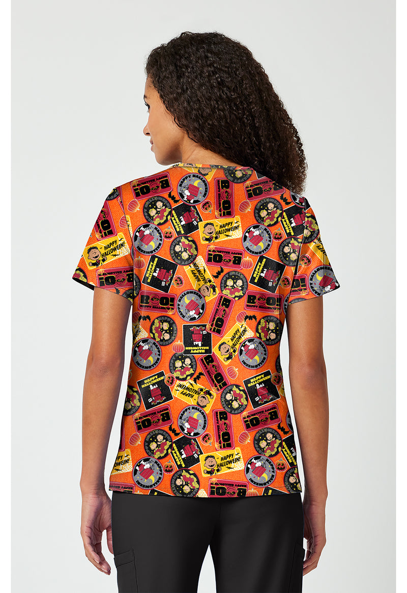 Pumpkin Patches - Print V-Neck Top (Back)