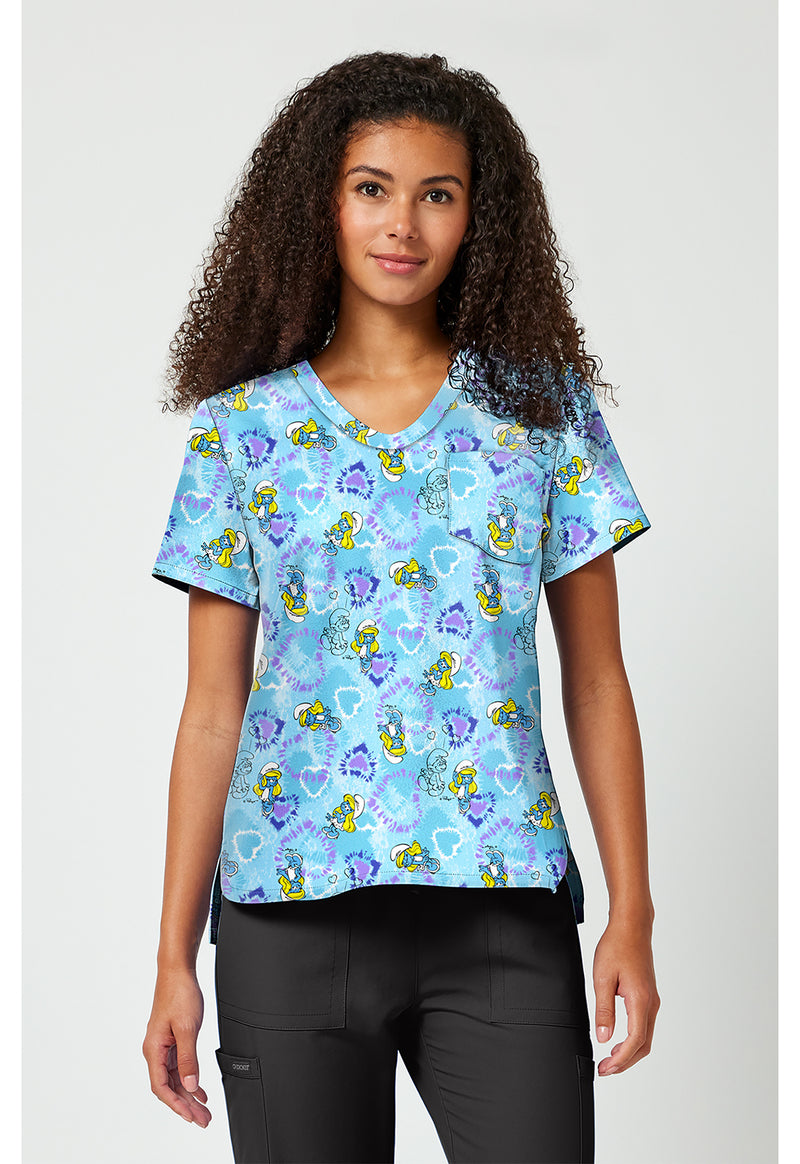 Smurfette Vibes - Print V-Neck Top