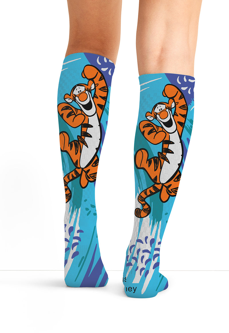 Tigger Splash - Women's 10-15mmHg Compression Socks (Back)