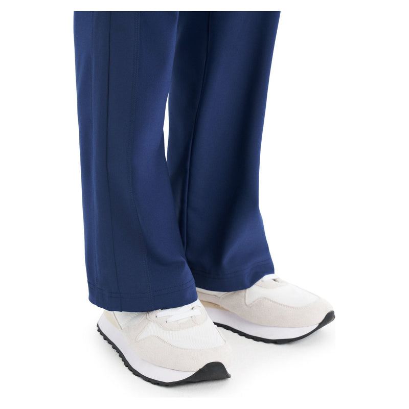 Sugar Plum - White Cross Bootcut Scrub Pant - Detail View