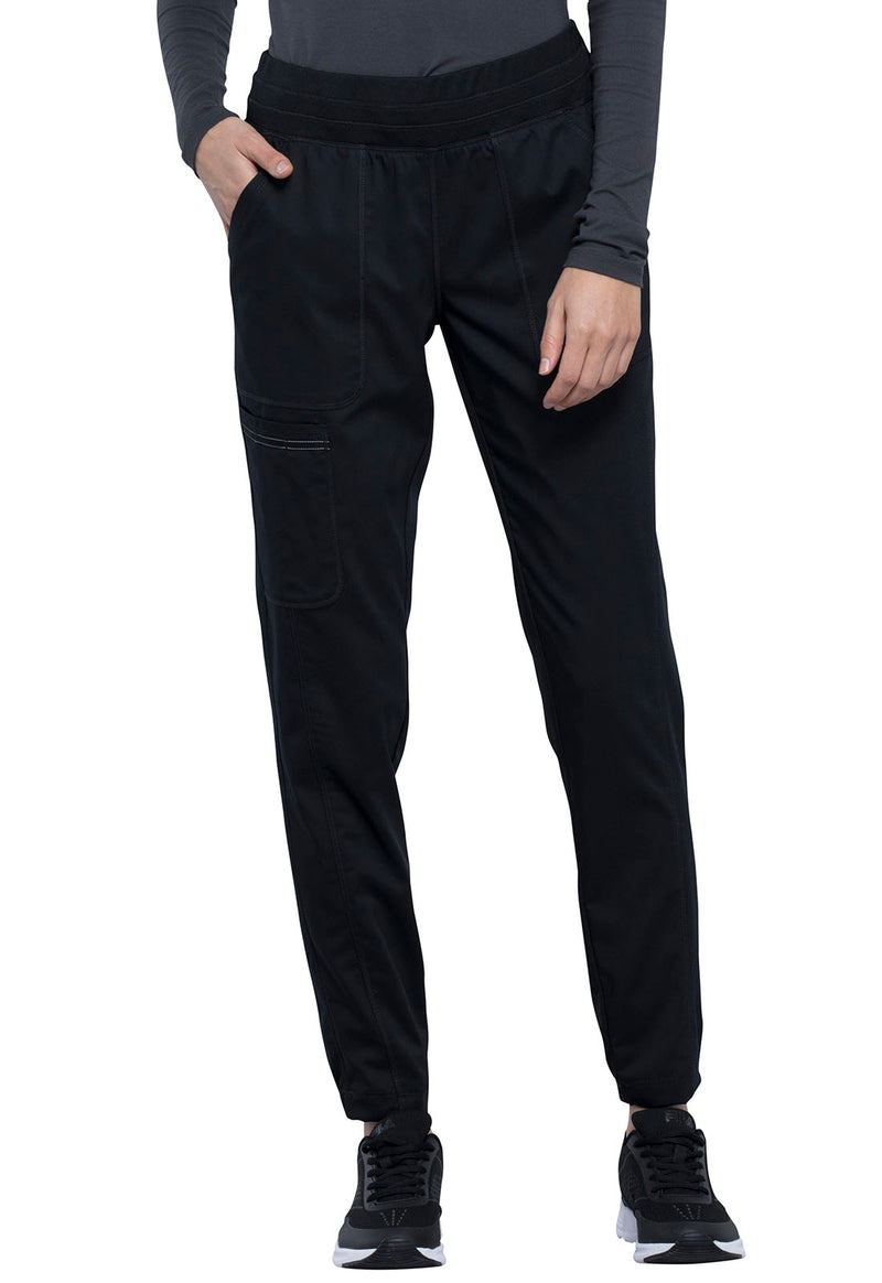 Black - Cherokee WW Revolution Women's Scrub Pants - Front View