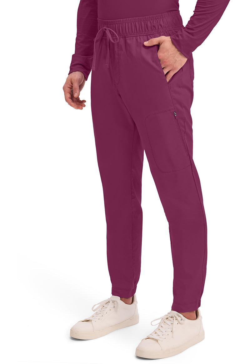 Wine - Cherokee Cherokee WW Revolution Men's Scrub Pants - Left Side View
