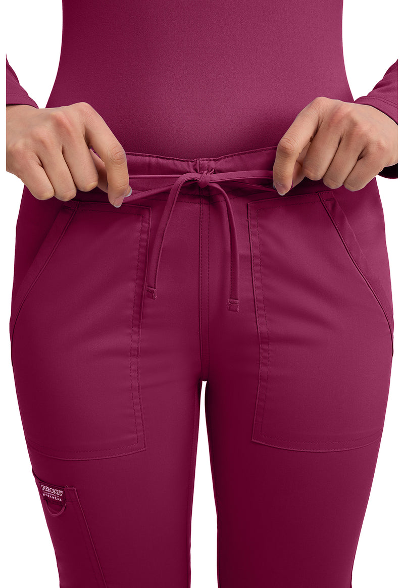 Wine - Cherokee Cherokee WW Revolution Unisex Scrub Pants - Detail 3 View