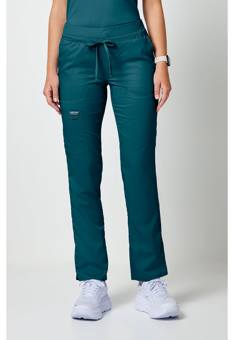 Caribbean Blue - Cherokee WW Revolution Women Scrub Pants - Front View