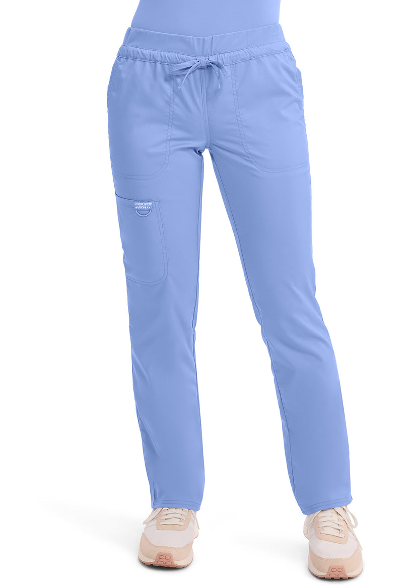 Ciel Blue - Cherokee WW Revolution Women Scrub Pants - Front View