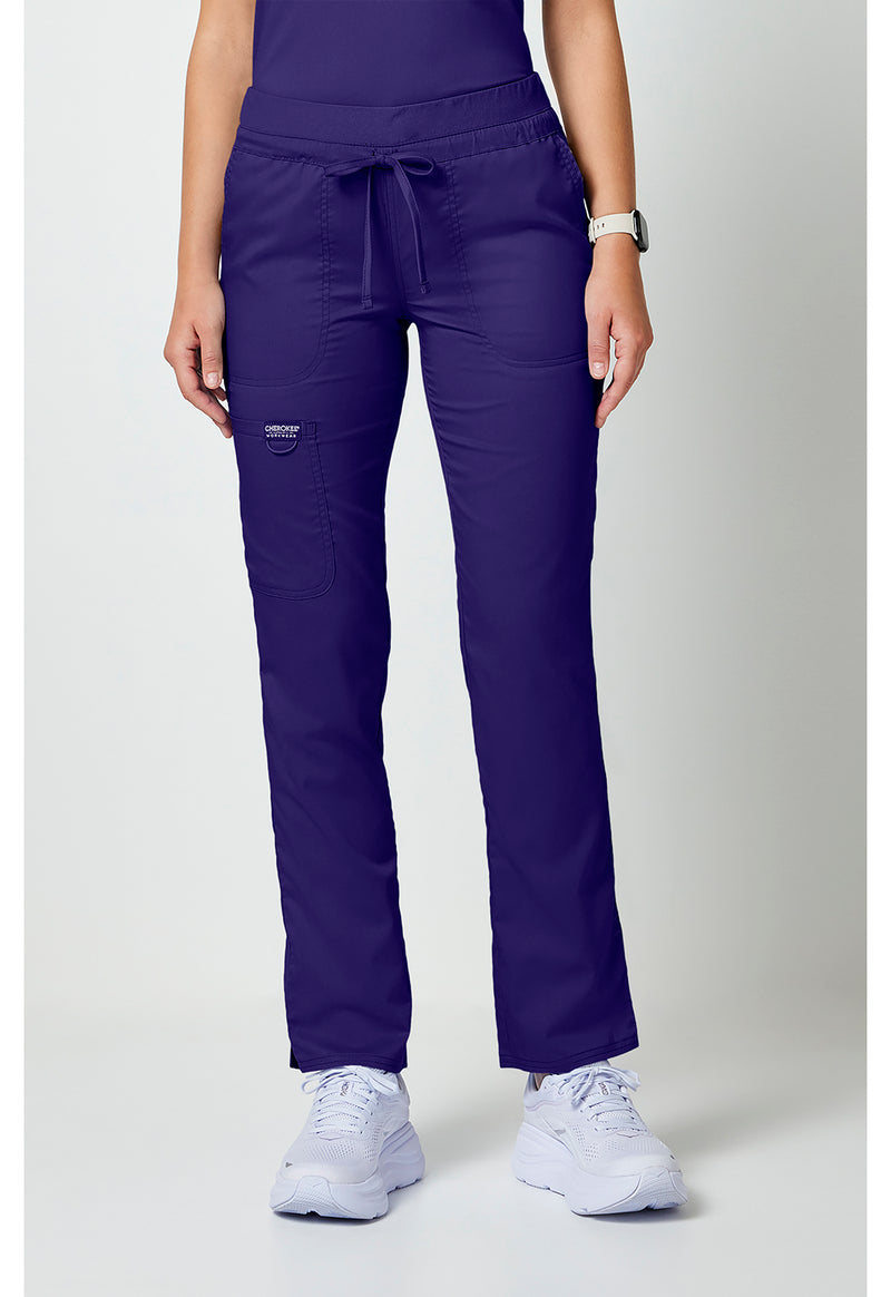 Grape - Cherokee WW Revolution Women Scrub Pants - Front View