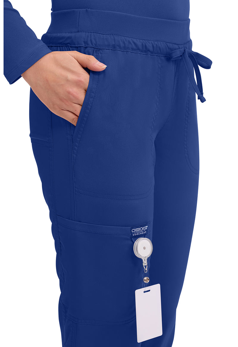 Galaxy Blue - Women's Mid Rise Tapered Leg Drawstring Scrub Pants – Tall (View 2)