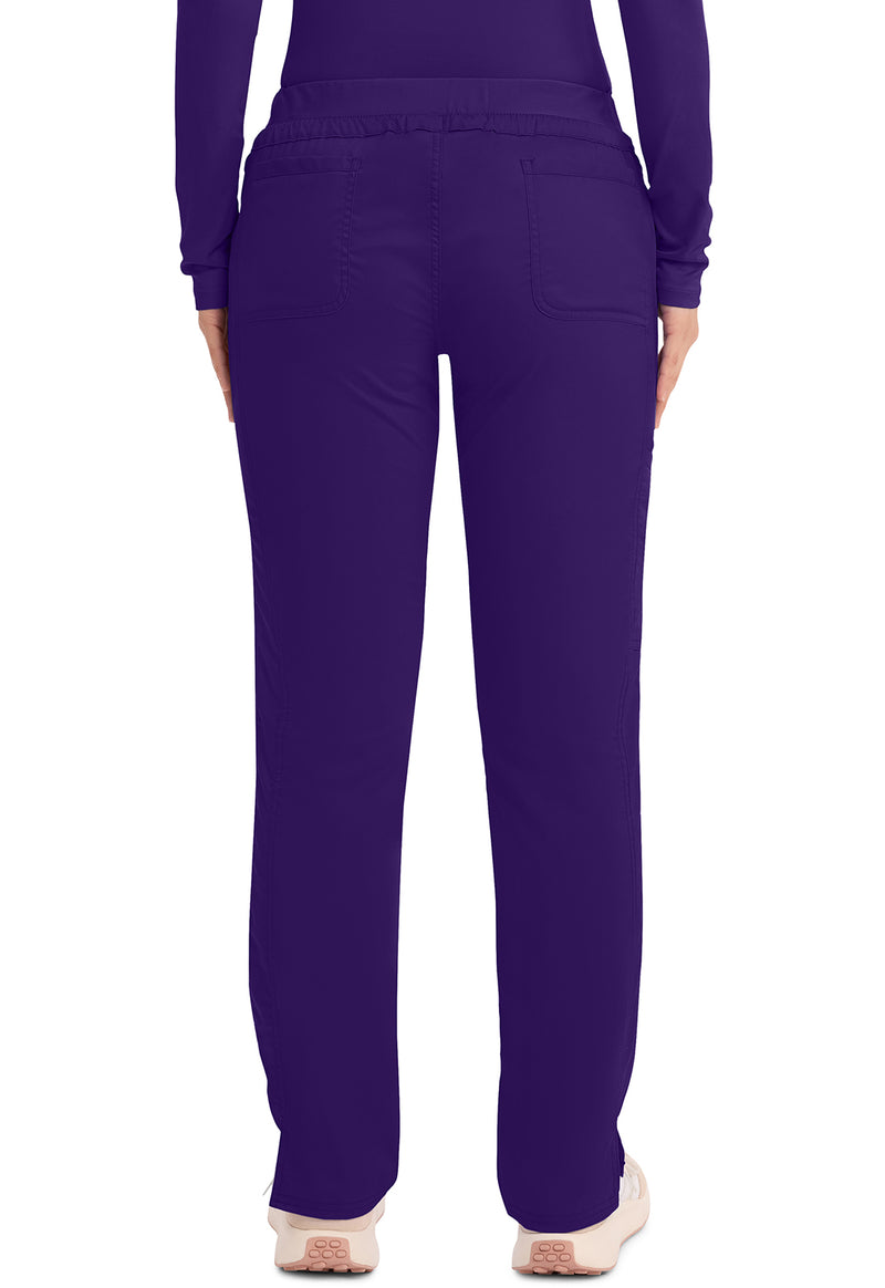 Grape - Women's Mid Rise Tapered Leg Drawstring Scrub Pants – Tall (Back)