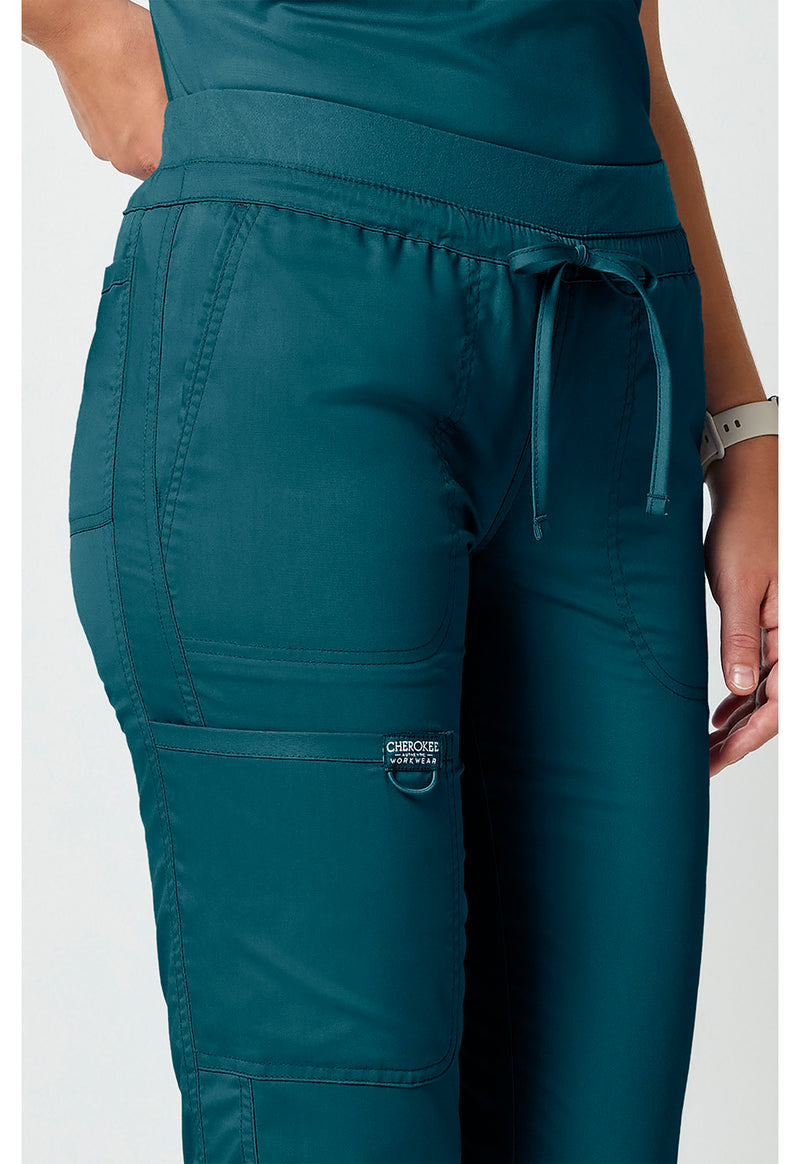 Caribbean Blue - Cherokee Cherokee WW Revolution Women's Scrub Pants - Detail 3 View