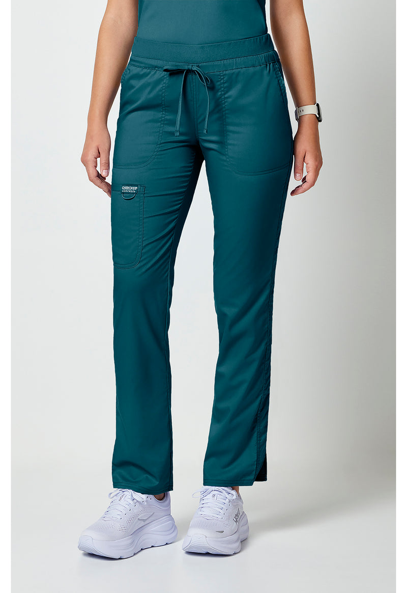 Caribbean Blue - Cherokee Cherokee WW Revolution Women's Scrub Pants - Left Side View