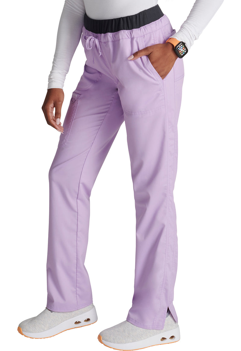 Purple Freesia - Cherokee Cherokee WW Revolution Women's Scrub Pants - Left Side View