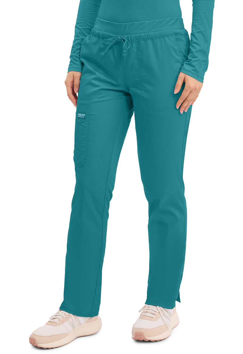 Teal Blue - Cherokee Cherokee WW Revolution Women's Scrub Pants - Left Side View