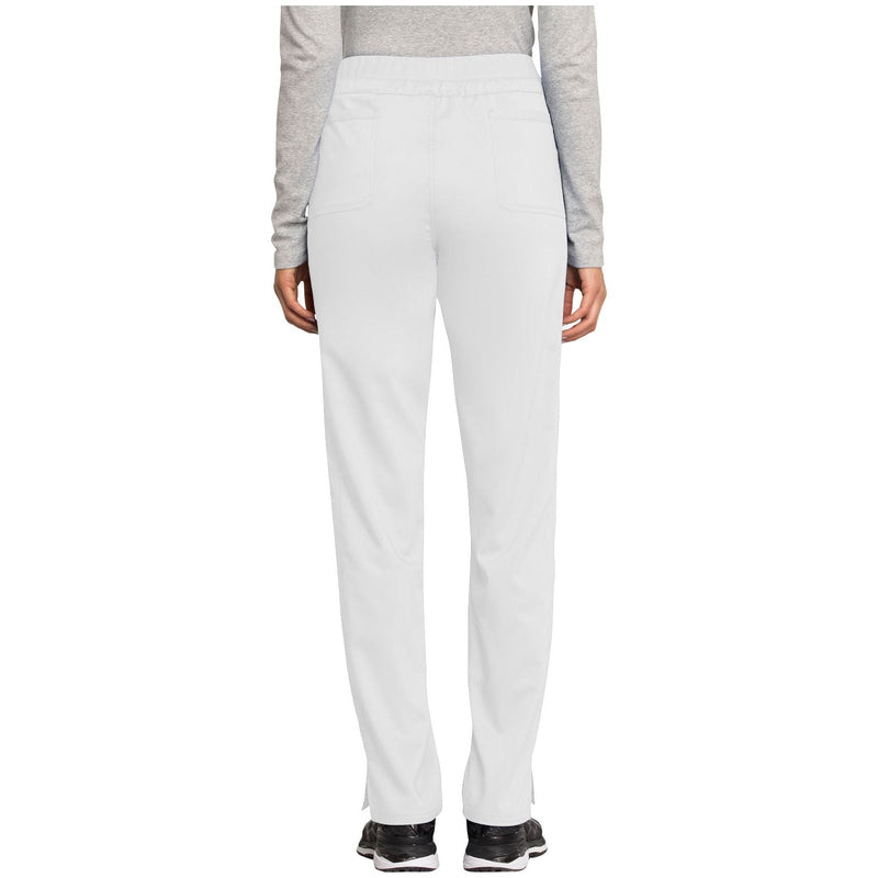 white - Mid Rise Tapered Leg Drawstring Pant