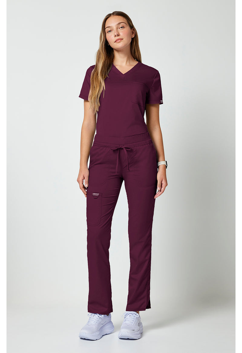 Wine - Cherokee Cherokee WW Revolution Women's Scrub Pants - Detail 1 View