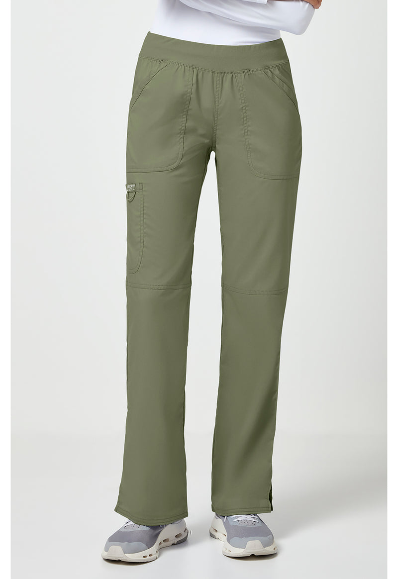 Olive - Cherokee WW Revolution Women Scrub Pants - Front View