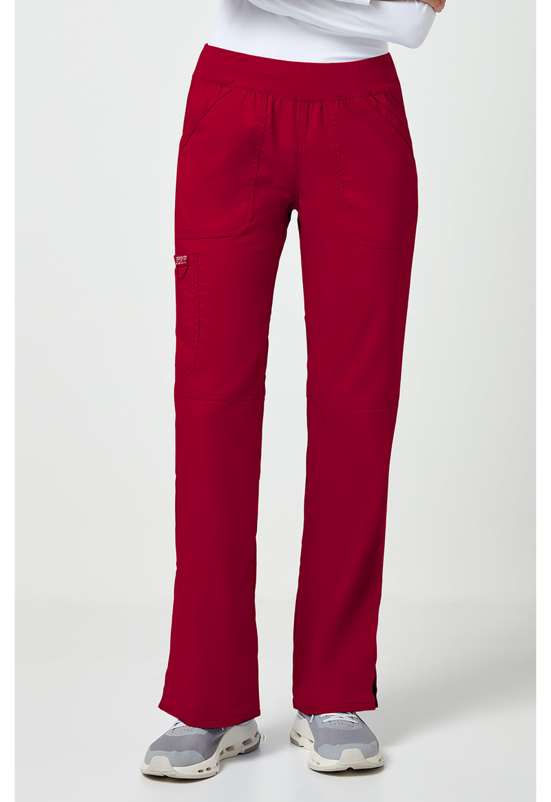 Red - Cherokee WW Revolution Women Scrub Pants - Front View