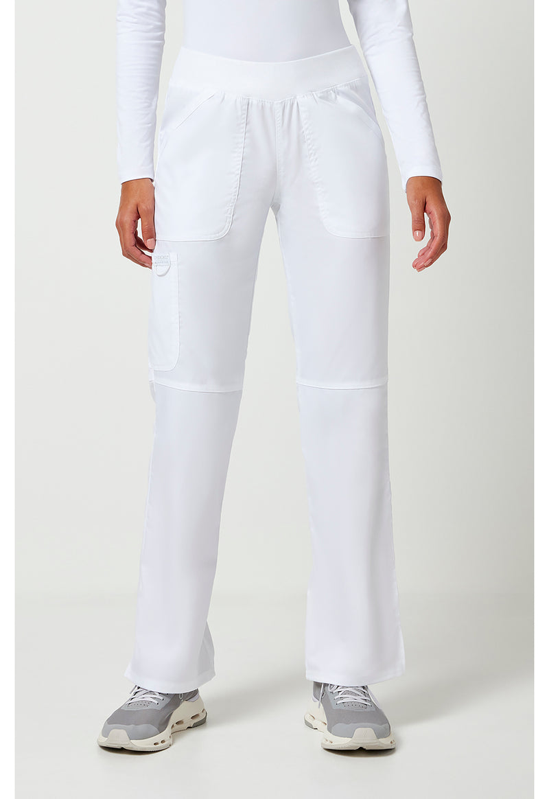 White - Cherokee WW Revolution Women Scrub Pants - Front View