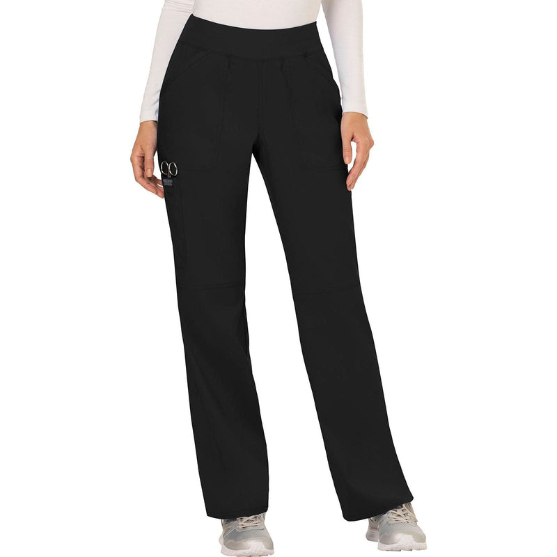 black - Mid Rise Straight Leg Pull-on Pant
