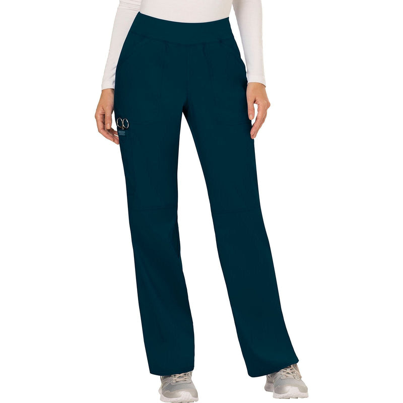 caribbean blue - Mid Rise Straight Leg Pull-on Pant