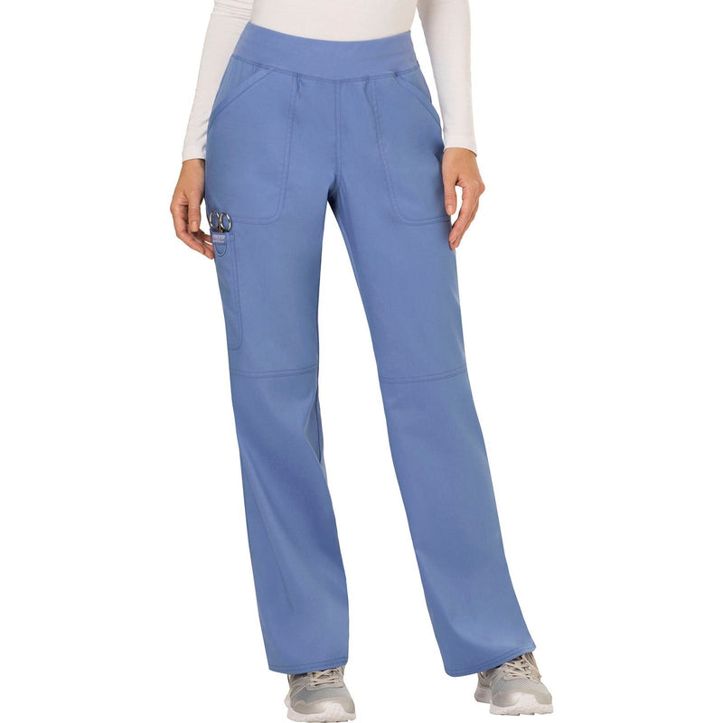 ciel blue - Mid Rise Straight Leg Pull-on Pant