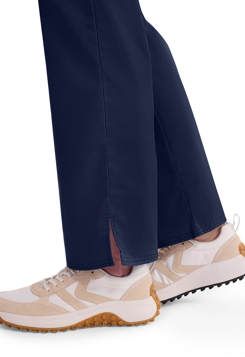 Navy - Women's Mid Rise Straight Leg Pull-on Scrub Pants – Petite (View 3)