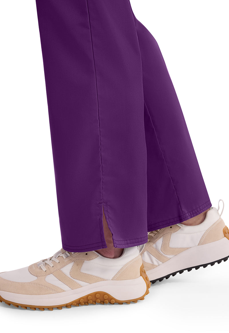 Eggplant - Women's Mid Rise Straight Leg Pull-on Scrub Pants – Tall (View 3)