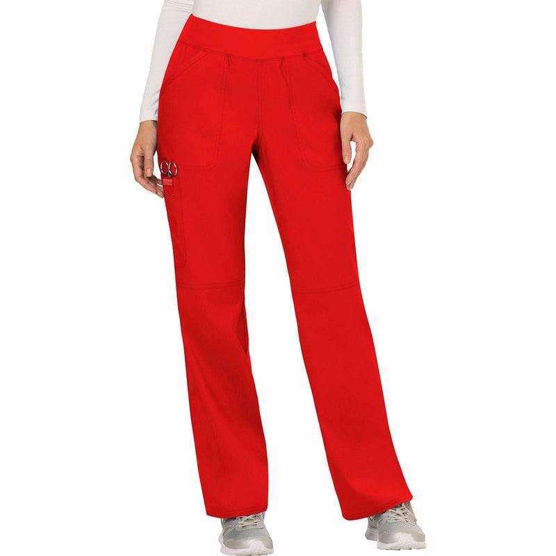 red - Mid Rise Straight Leg Pull-on Pant