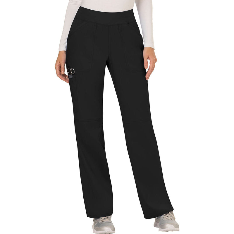 black - Mid Rise Straight Leg Pull-on Pant