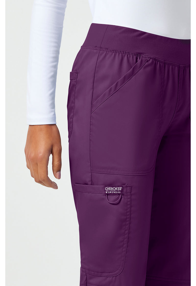 Eggplant - Cherokee Cherokee WW Revolution Women's Scrub Pants - Detail 3 View