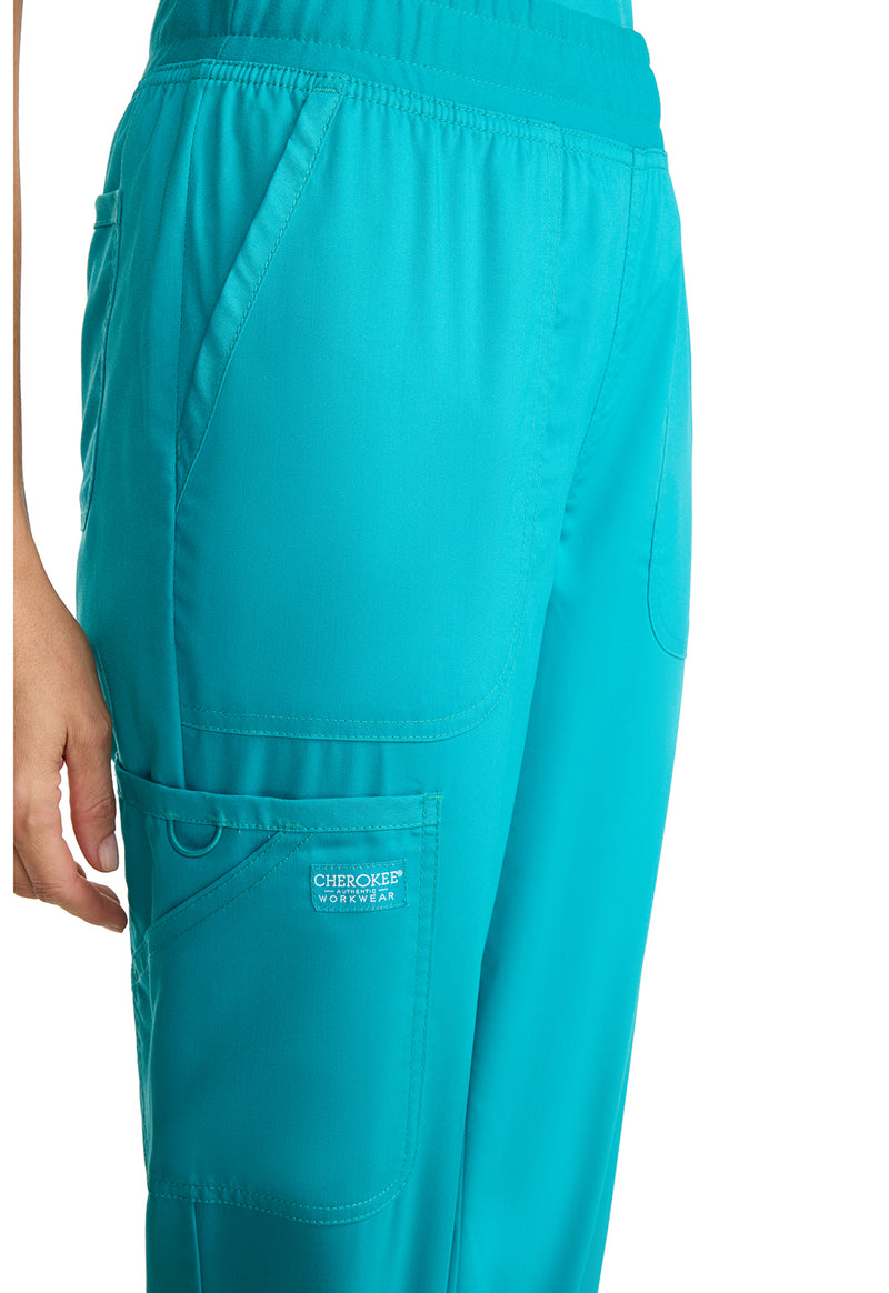 Teal Blue - Cherokee Cherokee WW Revolution Women's Scrub Pants - Detail 2 View