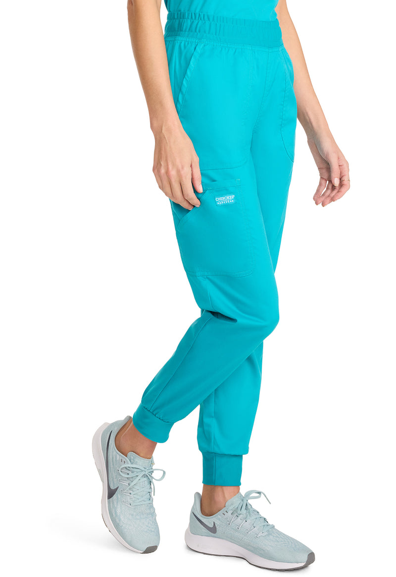 Teal Blue - Cherokee Cherokee WW Revolution Women's Scrub Pants - Right Side View