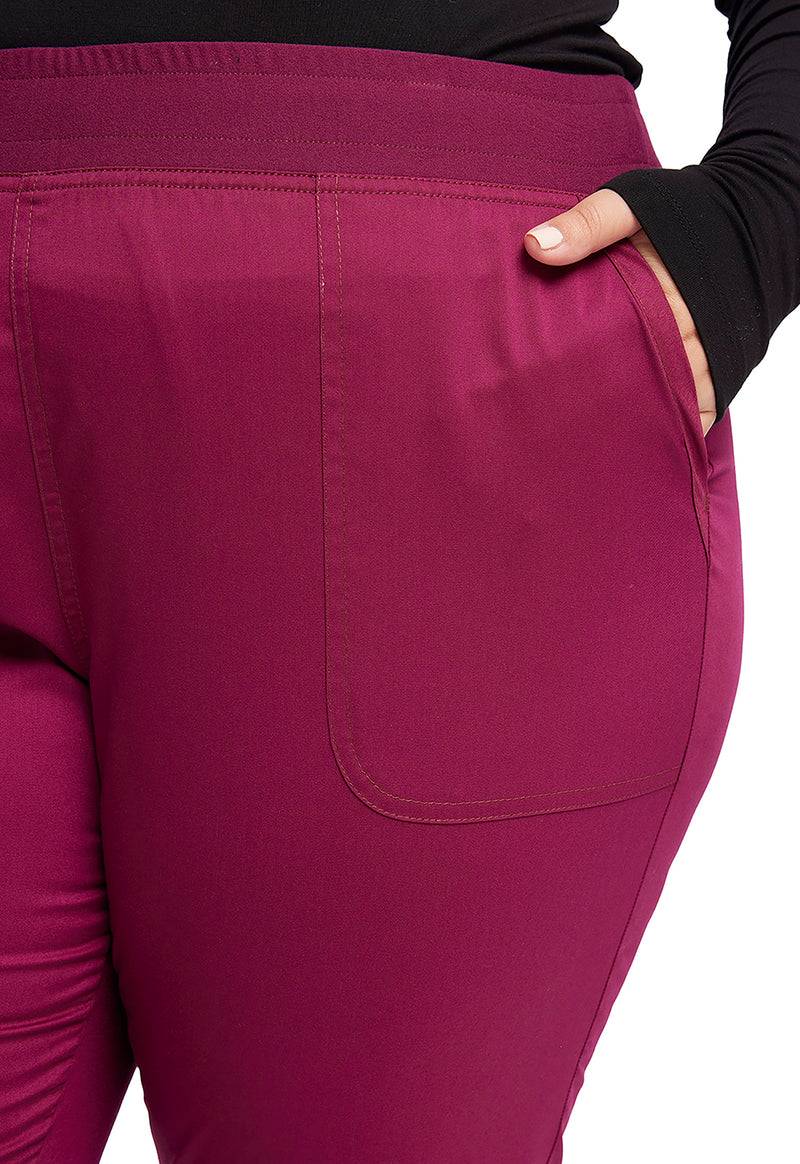 Wine - Cherokee Cherokee WW Revolution Women's Scrub Pants - Detail 1 View