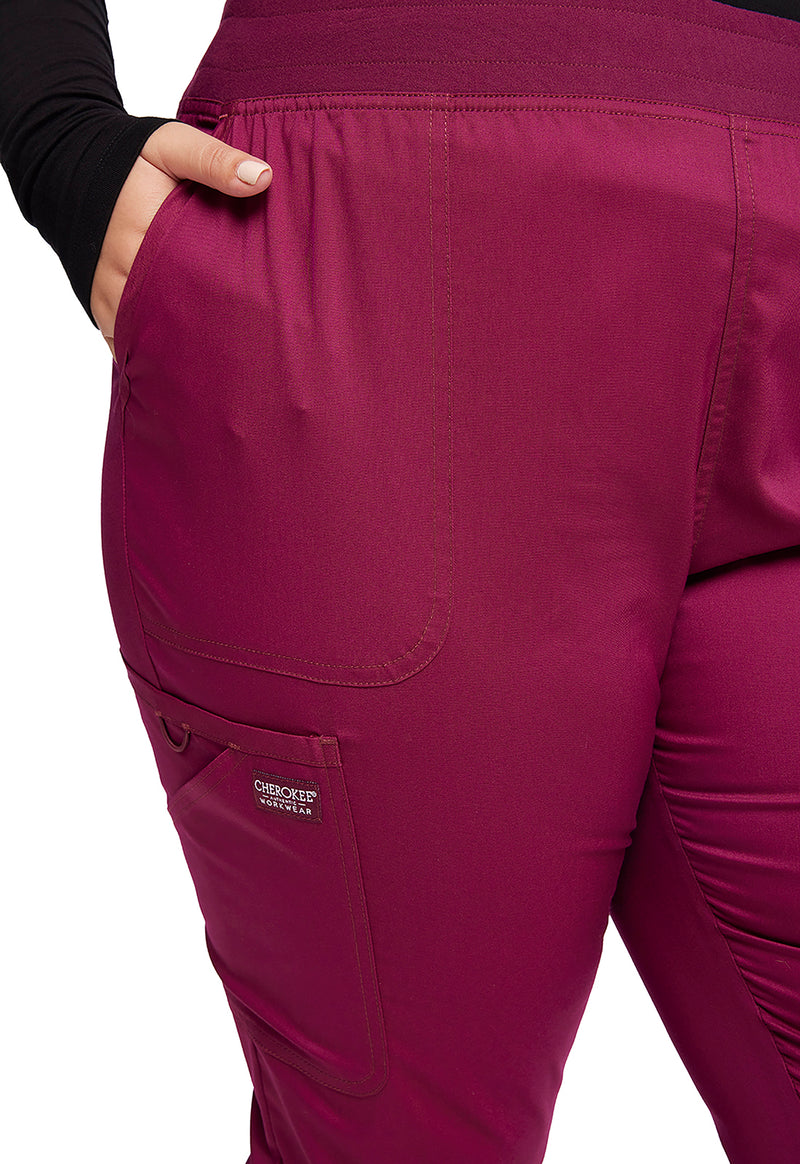 Wine - Cherokee Cherokee WW Revolution Women's Scrub Pants - Detail 2 View