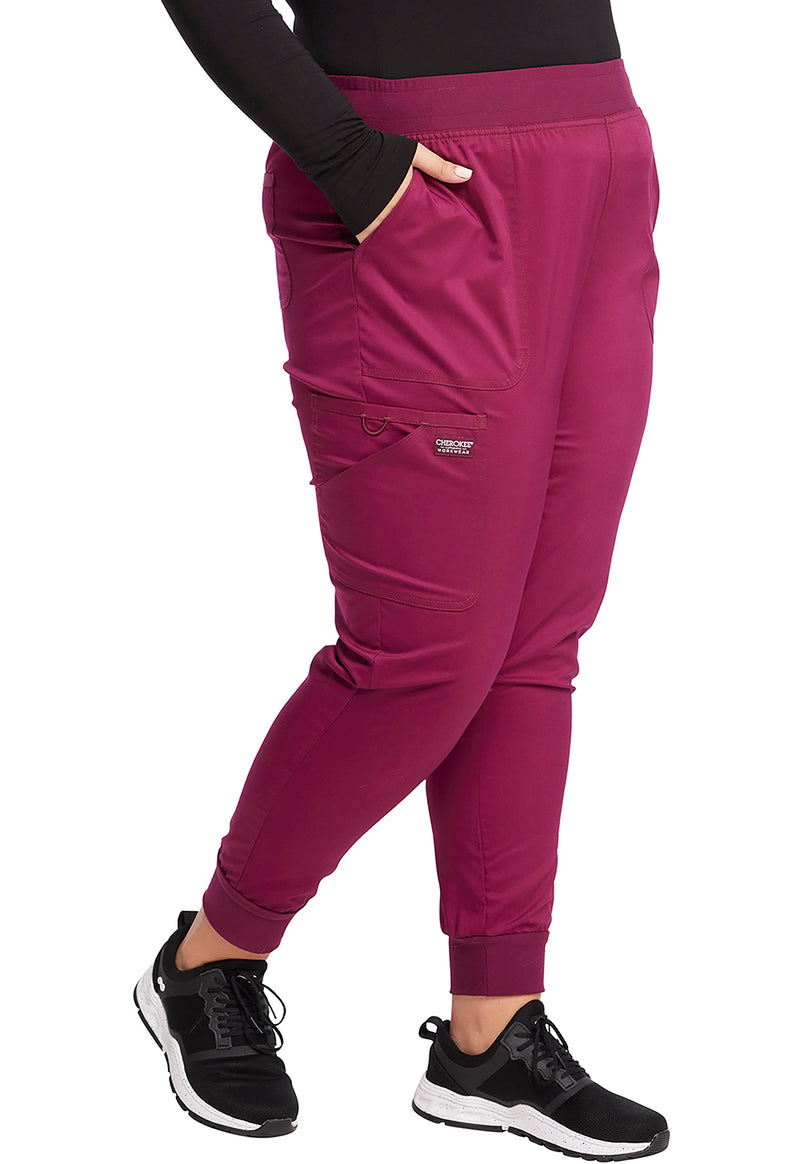 Wine - Cherokee Cherokee WW Revolution Women's Scrub Pants - Right Side View