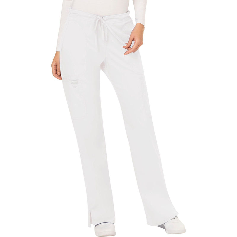 white - Mid Rise Moderate Flare Drawstring Pant