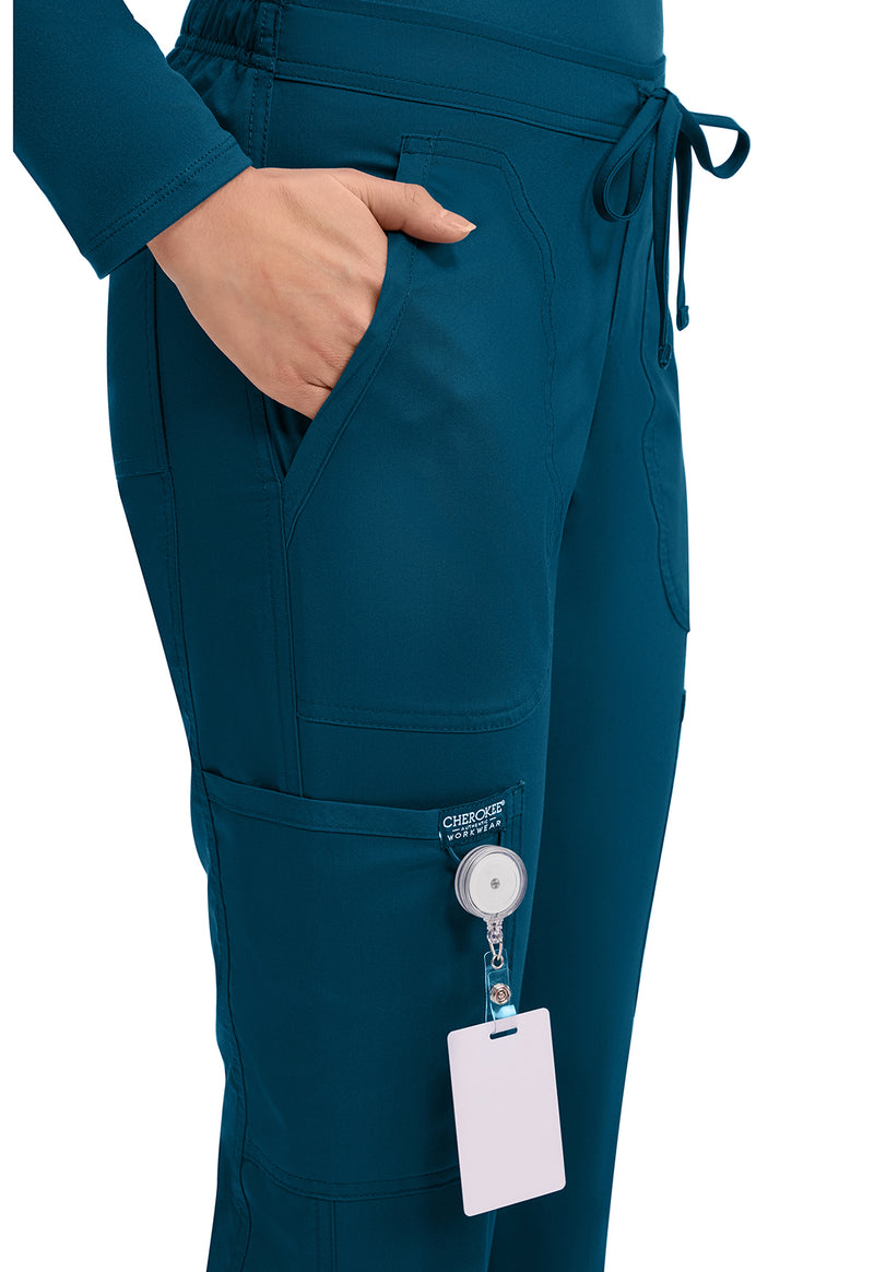 Caribbean Blue - Cherokee Cherokee WW Revolution Women's Scrub Pants - Detail 2 View
