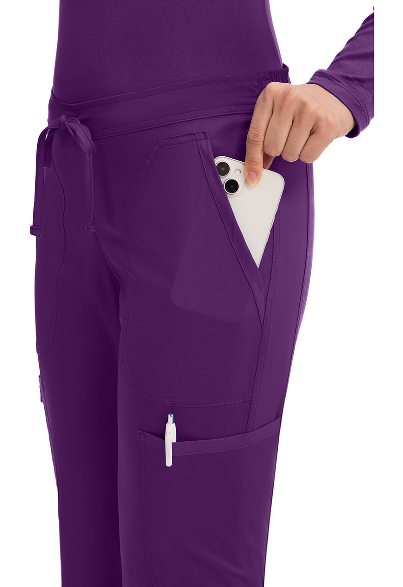 Eggplant - Cherokee Cherokee WW Revolution Women's Scrub Pants - Detail 3 View