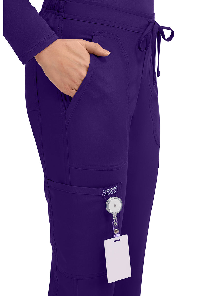 Grape - Cherokee Cherokee WW Revolution Women's Scrub Pants - Detail 2 View