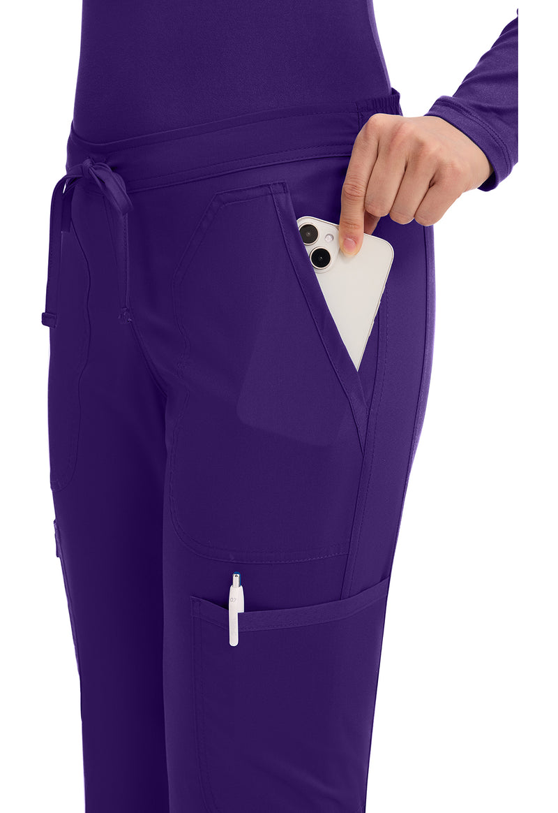 Grape - Cherokee Cherokee WW Revolution Women's Scrub Pants - Detail 3 View