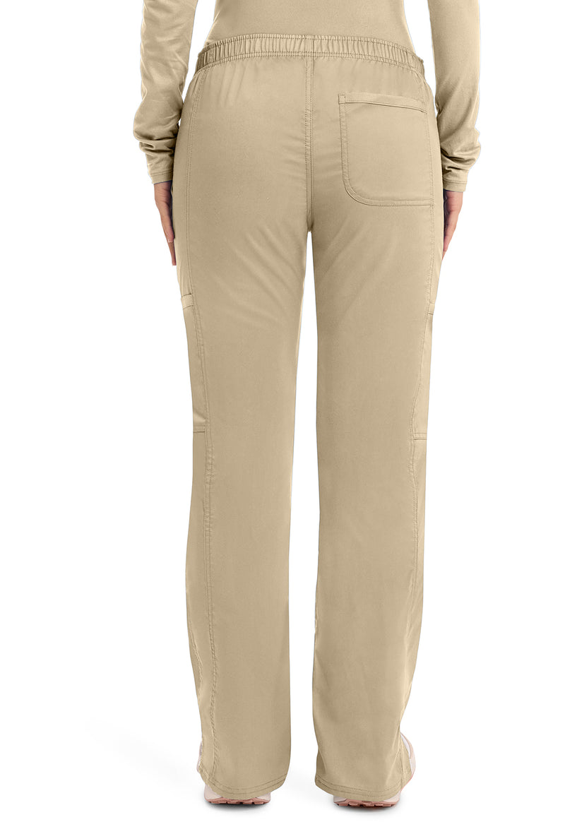 Khaki - Cherokee WW Revolution Women's Scrub Pants - Back View