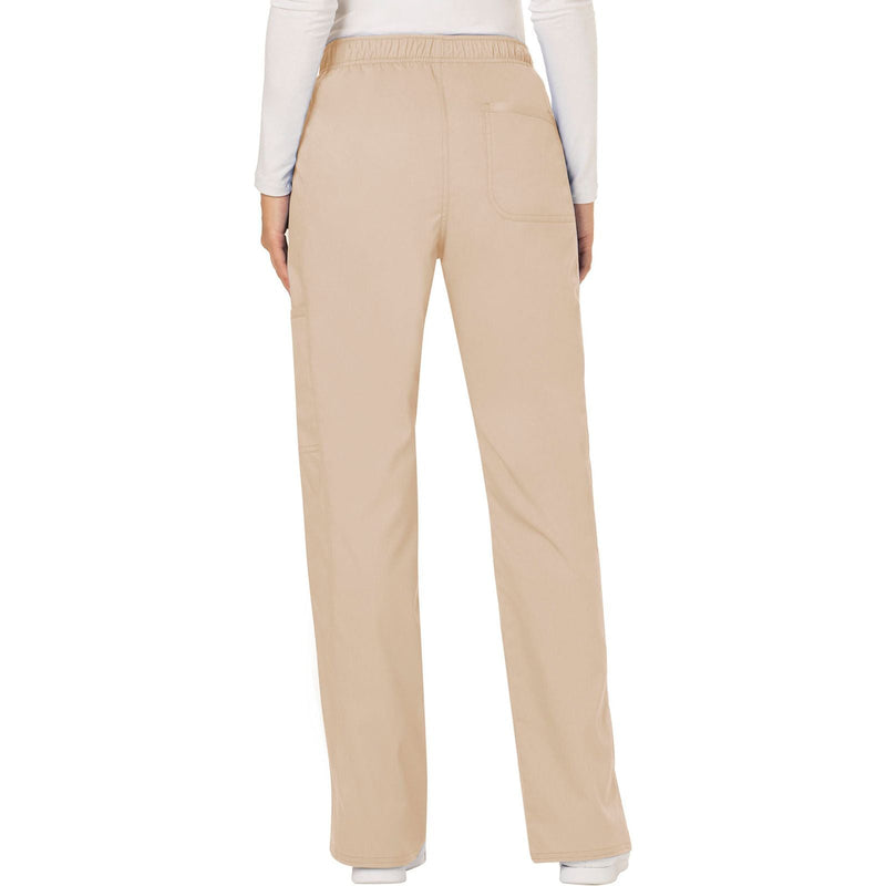 khaki - Mid Rise Moderate Flare Drawstring Pant