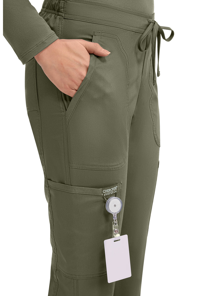 Olive - Cherokee Cherokee WW Revolution Women's Scrub Pants - Detail 2 View