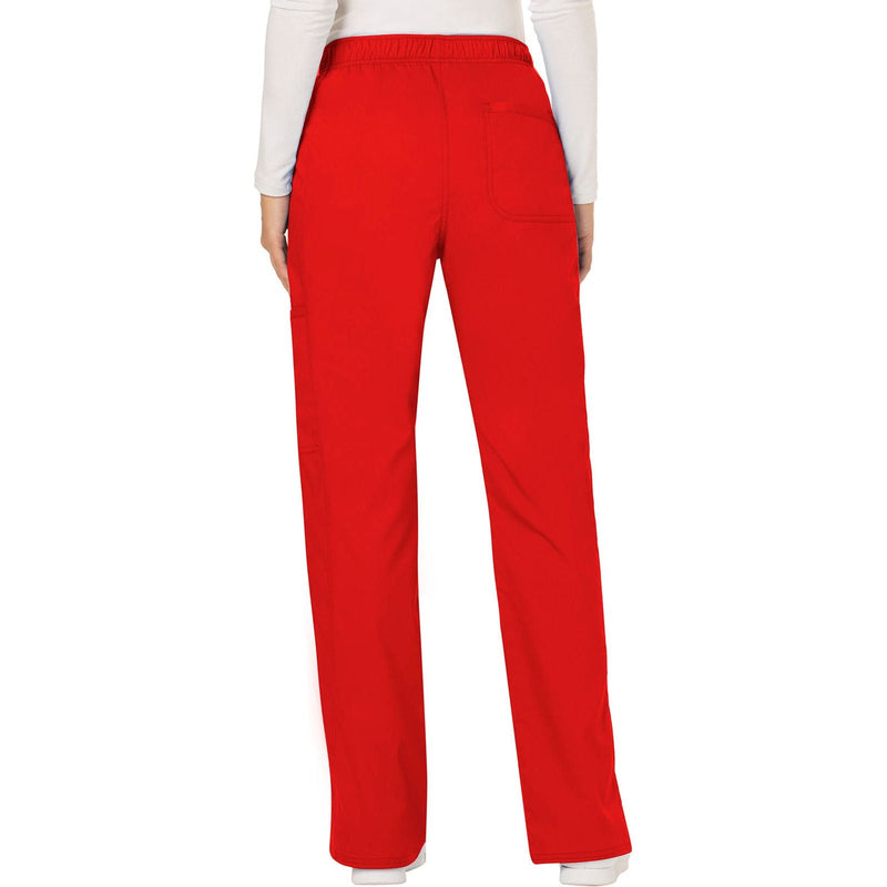 red - Mid Rise Moderate Flare Drawstring Pant