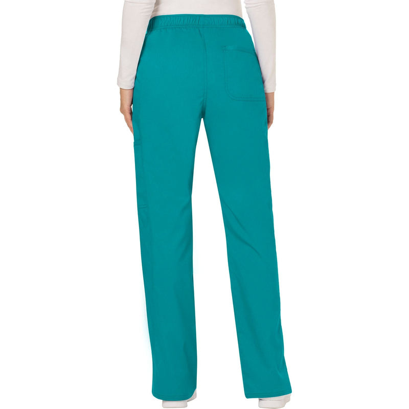 teal blue - Mid Rise Moderate Flare Drawstring Pant