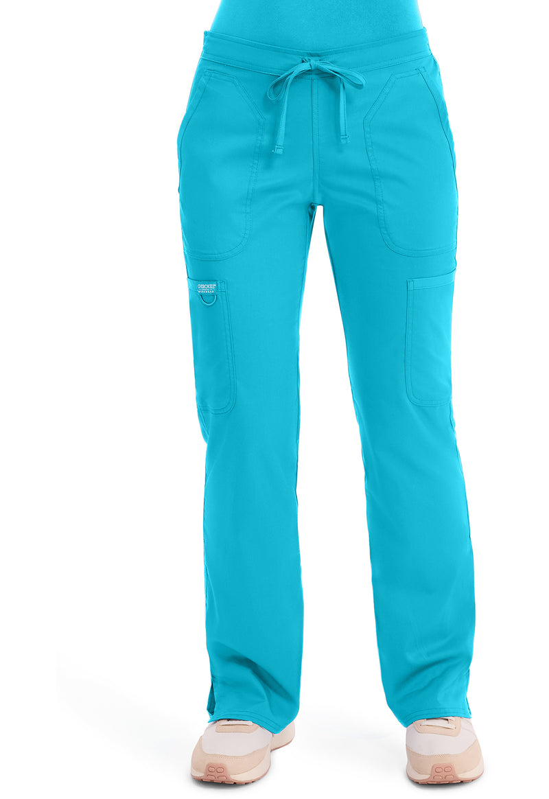 Turquoise - Cherokee WW Revolution Women's Scrub Pants - Front View