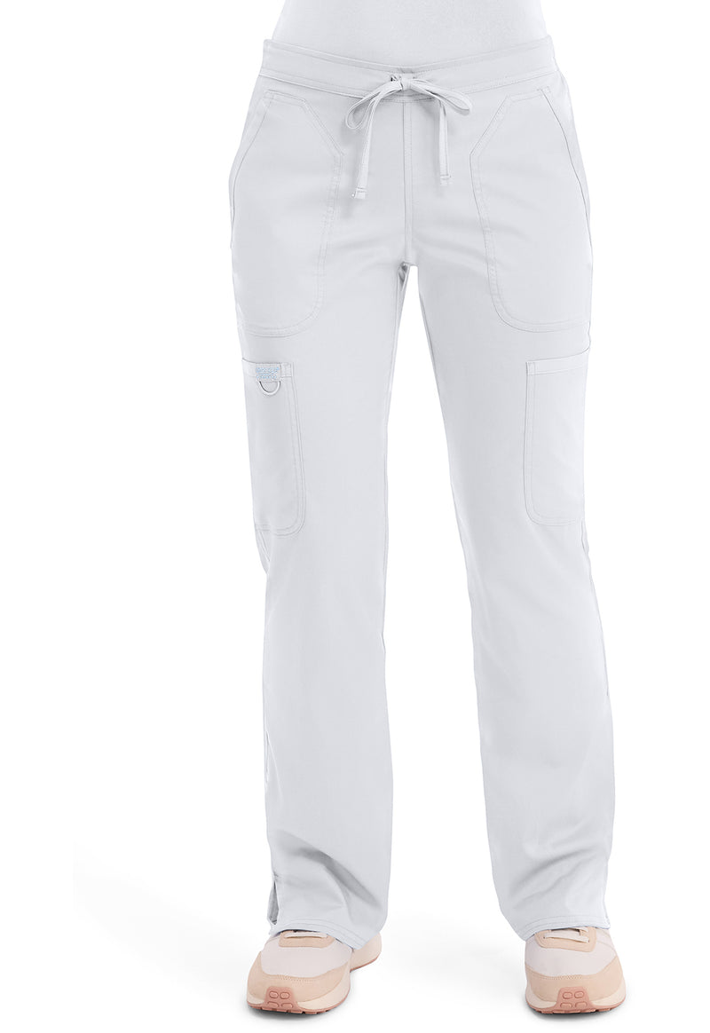 White - Cherokee WW Revolution Women's Scrub Pants - Front View