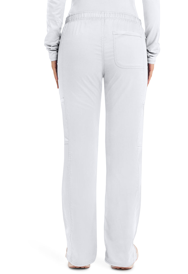 White - Cherokee WW Revolution Women's Scrub Pants - Back View
