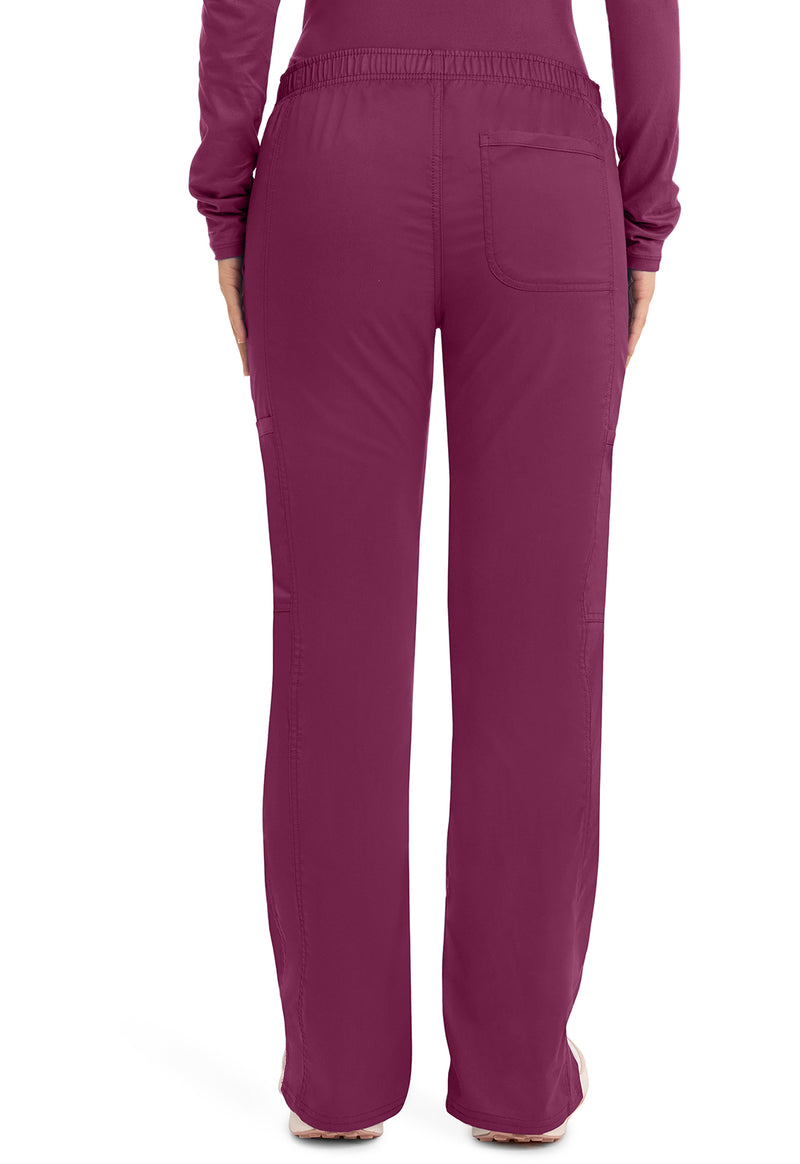 Wine - Cherokee WW Revolution Women's Scrub Pants - Back View